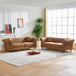 Chesterfield 3 And 3 Seater Sofa Set High Tech Fabric Roll Armrest Upholstered Couch
