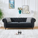 Chesterfield Velvet Upholstery Fabric Sofa With Roll Armrest & Nailhead