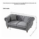 Chesterfield Velvet Upholstery Fabric Loveseat With Roll Armrest And Nailhead