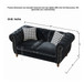 Chesterfield 3 And 2 Seater Velvet Upholstery Sofa With Roll Armrest & Nailhead Fabric Couch