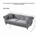 Chesterfield Velvet Upholstery Fabric Sofa With Roll Armrest & Nailhead, Mid Century Modern 3 And 3 Seater Couch