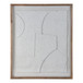 39" x 47" Paper Mache Wall Art With Wooden Frame /Glass - Gray