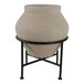 17" x 13" Terracotta Pot In Metal Stand - Ivory / Black