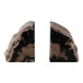 7" Petrified Wood Bookends (Set of 2) - Black / Tan