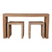 55" Woven Console With 2 19" Side Tables (Set of 3) - Natural