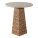 20 x 17" Marble Top Pandan Hex Base Accent Table - Ivory