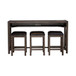 Lennox - 4 Piece Console Set (Console 3 Stools) - Dark Brown