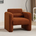 Modern Accent Chair Lambskin Sherpa Fabric Upholstered Comfy With Pillow
