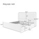 King Size Luxurious Corduroy Upholstered Bed Frame With Vertical Stripe Wingback Headboard And High Footboard - Light Gray