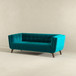 Addison - Large Velvet Sofa - Brown / Teal