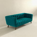Addison - Large Velvet Sofa - Brown / Teal