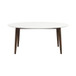Ada - Mid-Century Modern Style Top Oval Dining Table - Brown / White