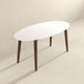 Ada - Mid-Century Modern Style Top Oval Dining Table - Brown / White