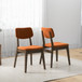 Carlos - Solid Back Side Chair (Set of 2) - Brown / Burnt Orange