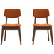 Carlos - Solid Back Side Chair (Set of 2) - Brown / Burnt Orange