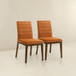 Ines - Dining Chair (Set of 2) - Brown / Burnt Orange