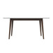 Levi - Modern Style Rectangular Dining Kitchen Table - Dark Brown / White