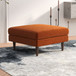 Amber - Square Upholstered Ottoman Velvet - Burnt Orange