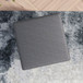 Amber - Square Upholstered Ottoman - Dark Gray / Gray