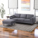 Amber - Square Upholstered Ottoman - Dark Gray / Gray