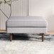 Amber - Square Upholstered Ottoman Linen - Light Gray