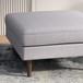 Amber - Square Upholstered Ottoman Linen - Light Gray