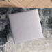 Amber - Square Upholstered Ottoman Linen - Light Gray