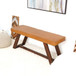 Marley - Genuine Leather Bench - Amber