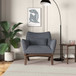 Brayden - Mid-Century Modern Side Linen Armchair - Gray / Wood