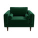 Amber - Velvet Lounge Chair - Brown / Dark Green