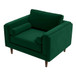 Amber - Velvet Lounge Chair - Brown / Dark Green