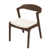 Dakota - Velvet Dining Chair (Set of 2) - Cream White / Dark Brown