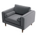 Amber - Velvet Lounge Chair - Brown / Gray
