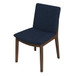 Laura - Linen Dining Chair (Set of 2) - Dark Blue / Dark Brown