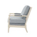 Arm Chair With Open Back Spindle Design - Ivory / Gray