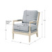 Arm Chair With Open Back Spindle Design - Ivory / Gray