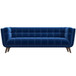 Addison - Large Velvet Sofa - Brown / Navy Blue
