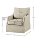 Modern Design London Skirted Swivel Chair Traditional Aesthetic Polyester - Beige