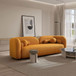 Donna - Japandi Style Boucle Sofa - Dark Yellow / Rustic