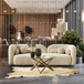 Donna - Japandi Style Boucle Sofa - Cream / Ivory