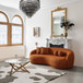 Drake - Japandi Style Curvy Boucle Sofa - Burnt Orange