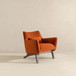Brayden - Mid-Century Modern Velvet Armchair - Burnt Orange / Wood