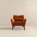 Brayden - Mid-Century Modern Velvet Armchair - Burnt Orange / Wood