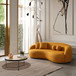 Drake - Japandi Style Curvy Sofa - Yellow