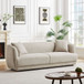 Larisa - Mid-Century Modern Linen Sofa - Cream