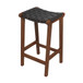 James - Mid-Century Modern Genuine Leather Counter Stool - Black / Brown