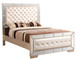 King Bed Stylish Contemporary - Off White