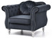 Chic Transitional Flared Arm Chair - Black