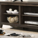 Benito - Wide TV Stand With Open Shelves And Cable Management - Dark Dusty Brown