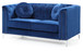 Elegant Contemporary Upholstered Loveseat - Navy Blue